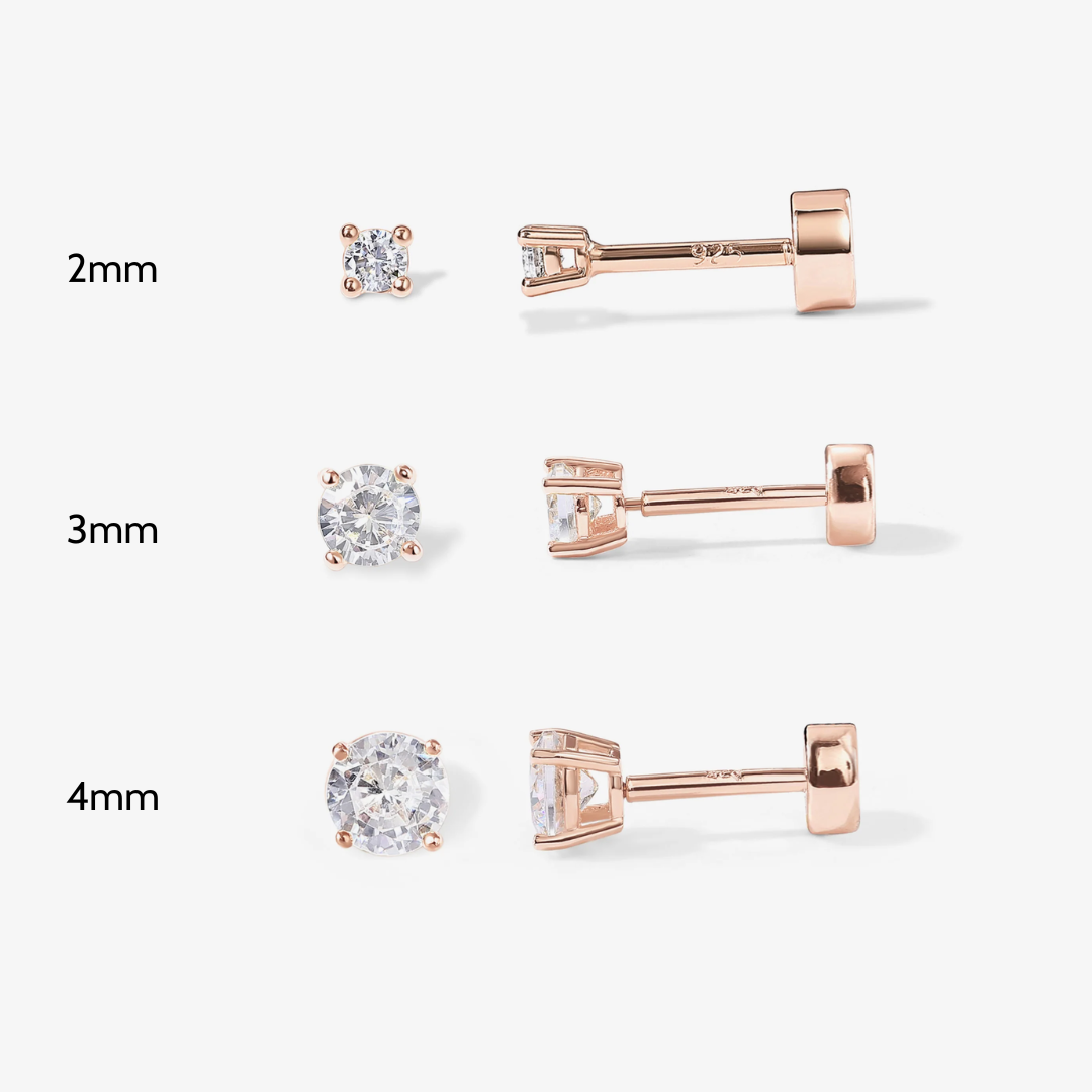 Dainty Diamond Flat Back Stud Earrings