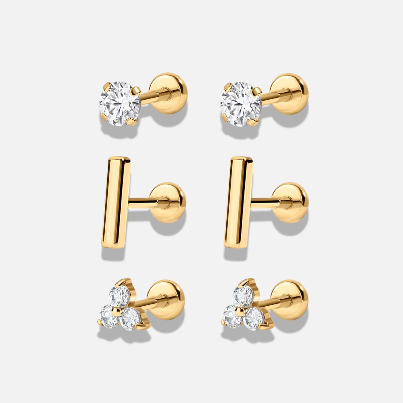 Corelle Flat Back Stud Trio