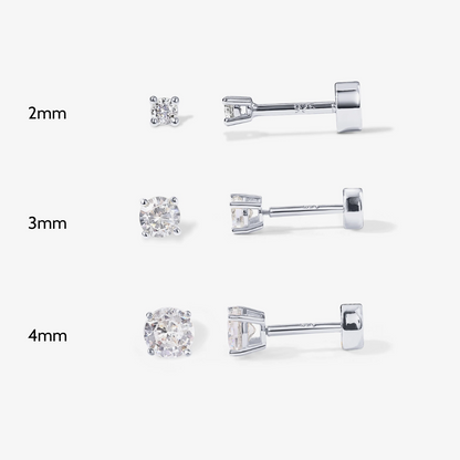 Dainty Diamond Flat Back Stud Earrings