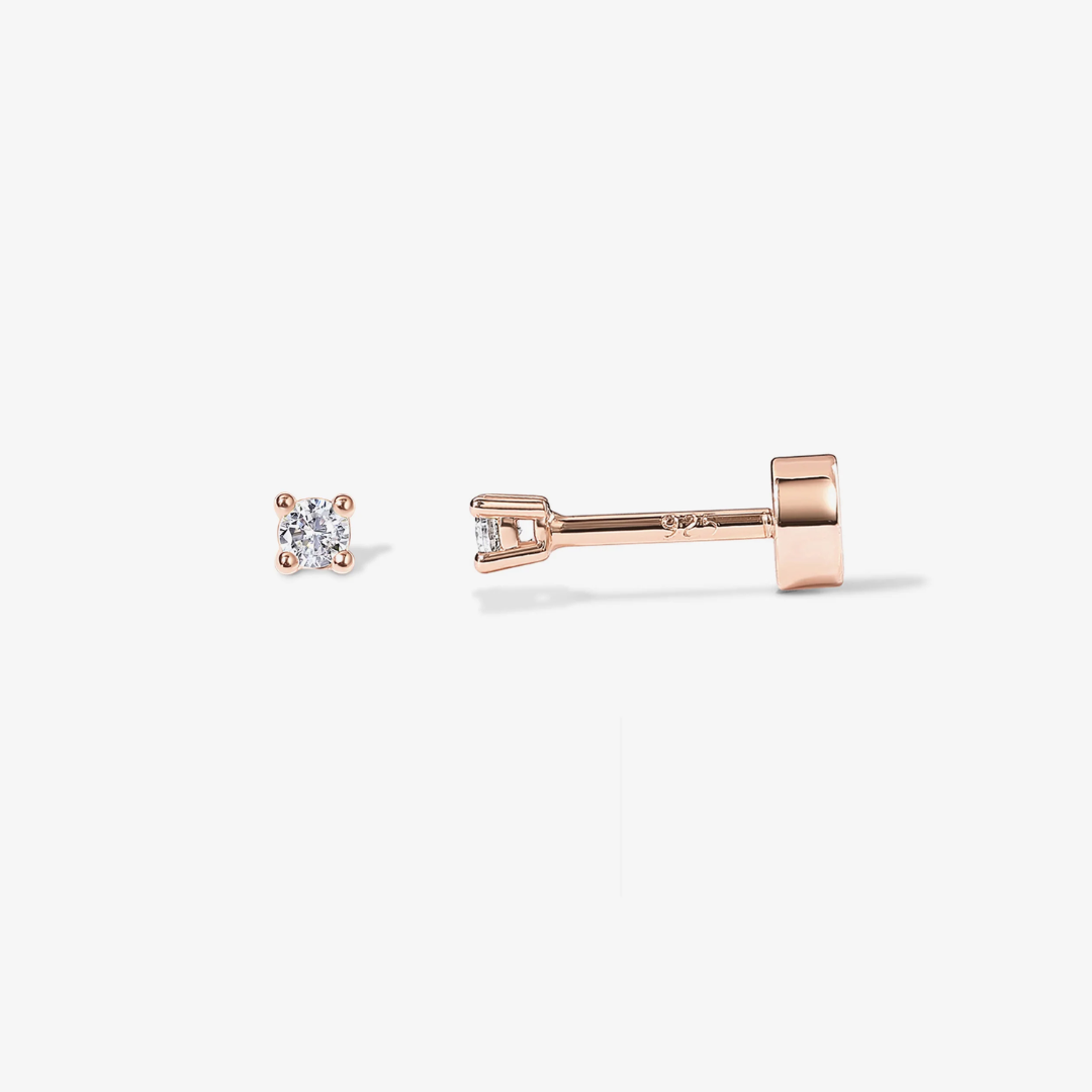 Dainty Diamond Flat Back Stud Earrings