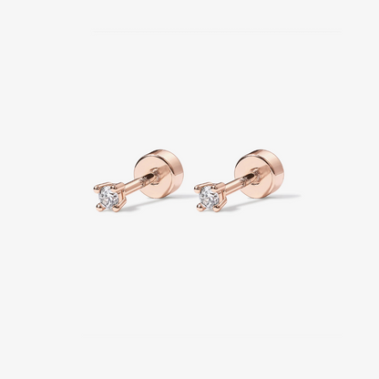 Dainty Diamond Flat Back Stud Earrings