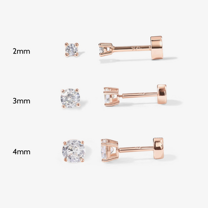 Dainty Diamond Flat Back Stud Earrings