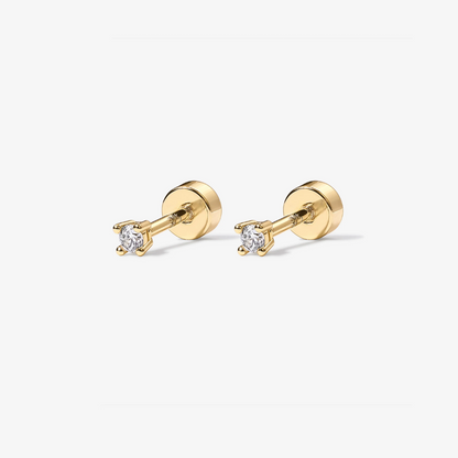 Dainty Diamond Flat Back Stud Earrings