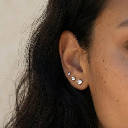 Dainty Diamond Flat Back Stud Earrings