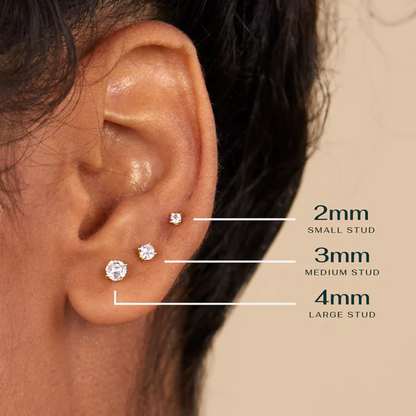 Dainty Diamond Flat Back Stud Earrings