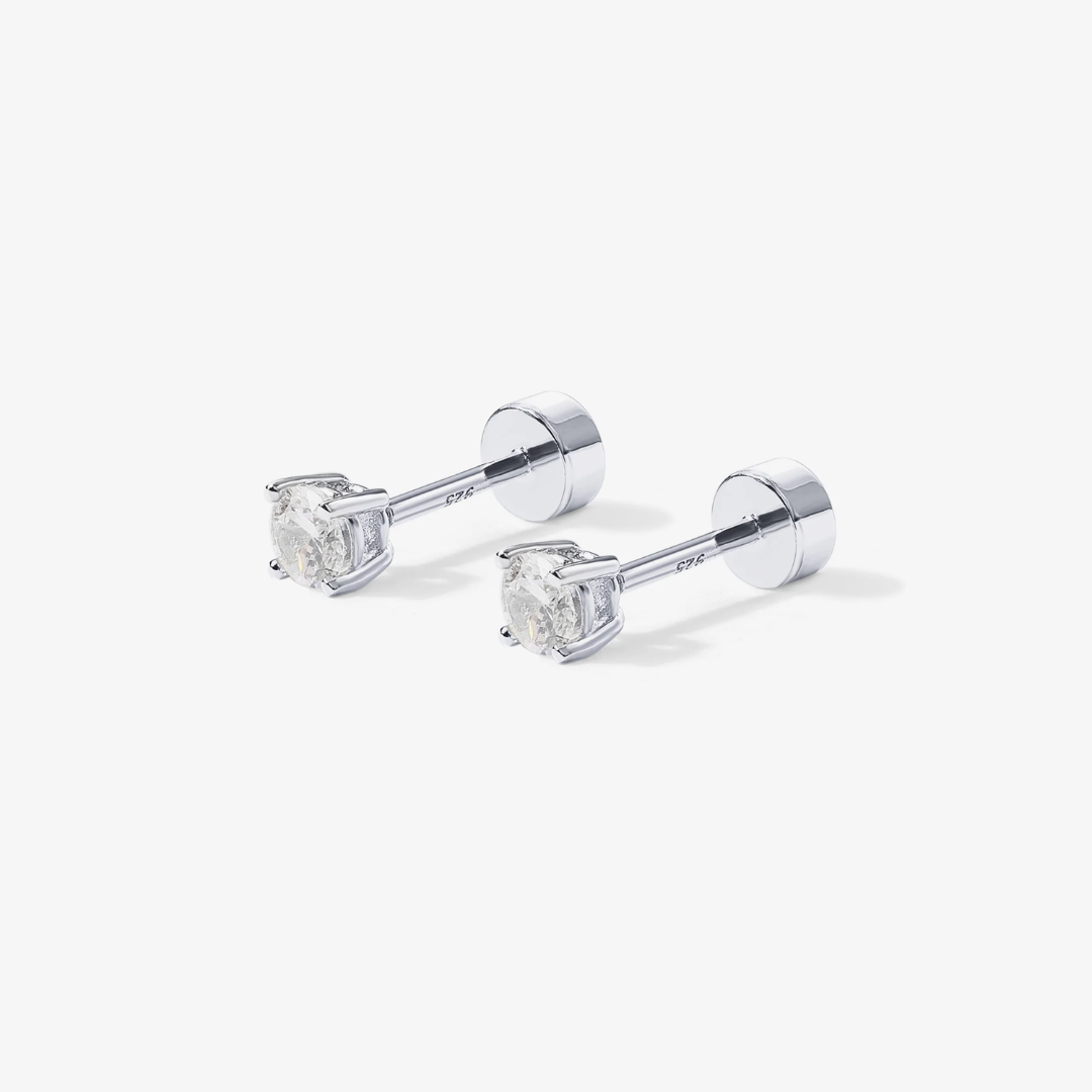 Dainty Diamond Flat Back Stud Earrings
