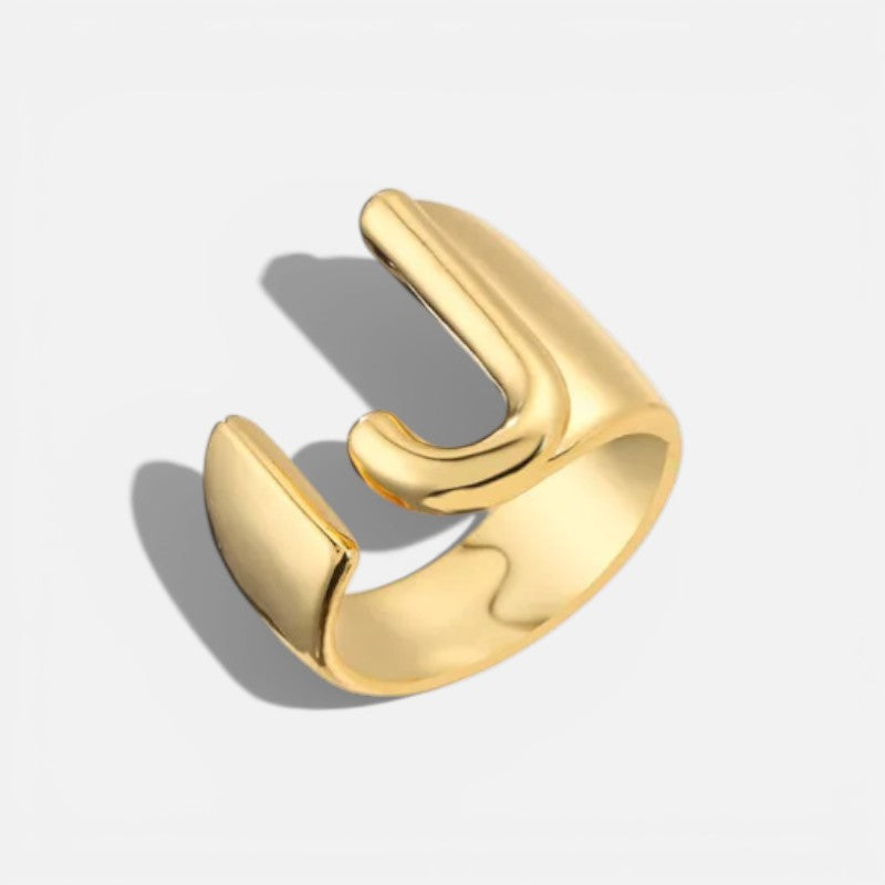 Elarique Initial Statement Adjustable Ring