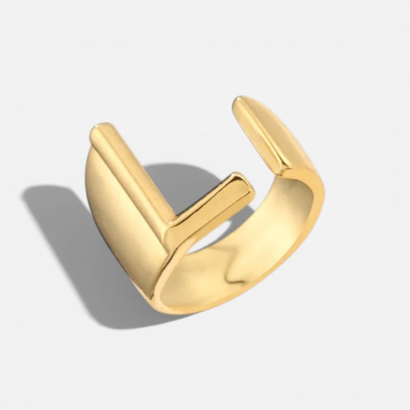 Elarique Initial Statement Adjustable Ring