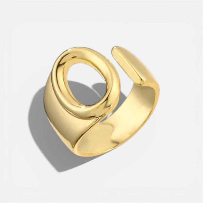 Elarique Initial Statement Adjustable Ring