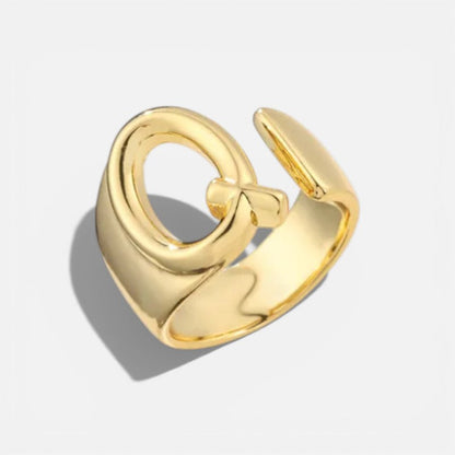 Elarique Initial Statement Adjustable Ring