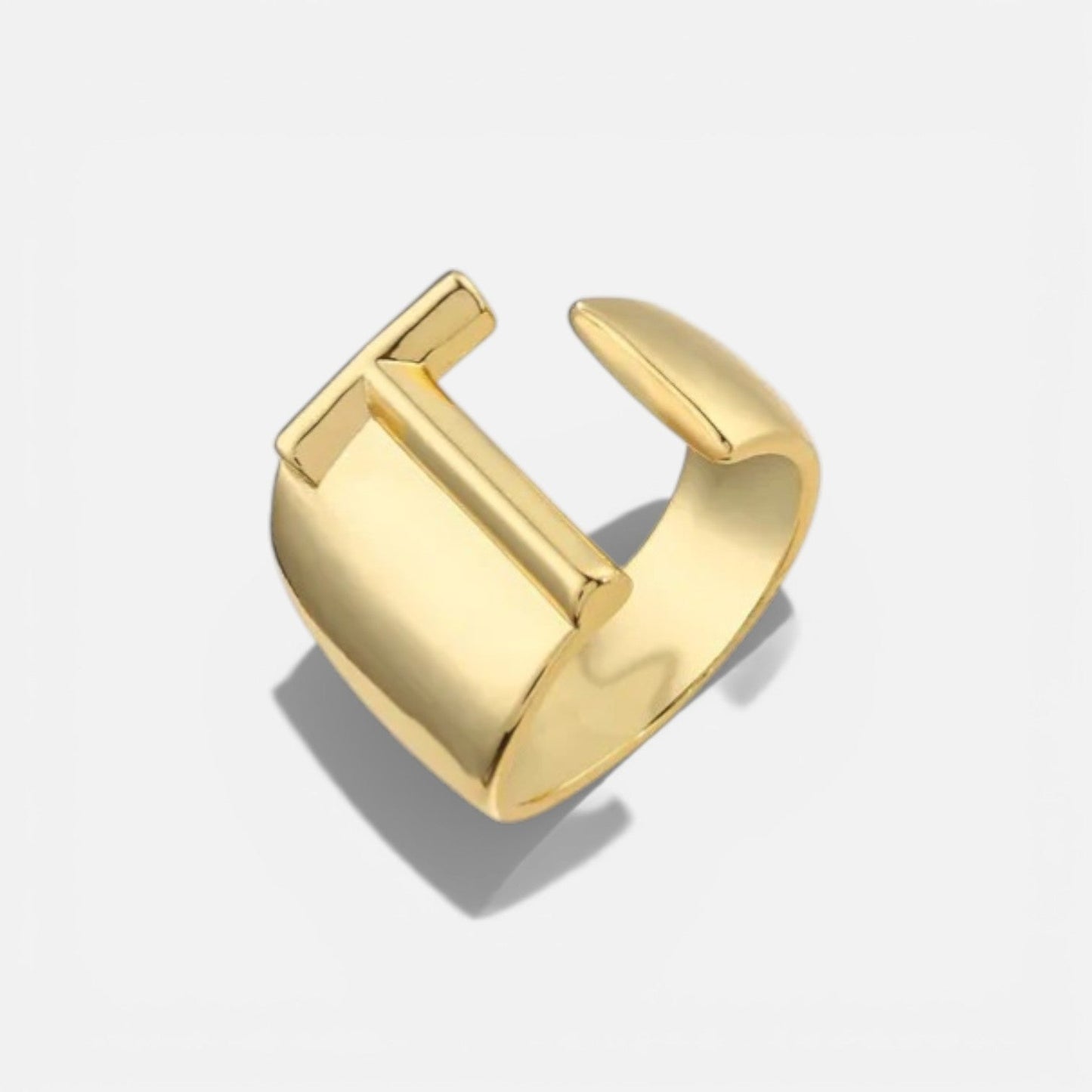Elarique Initial Statement Adjustable Ring