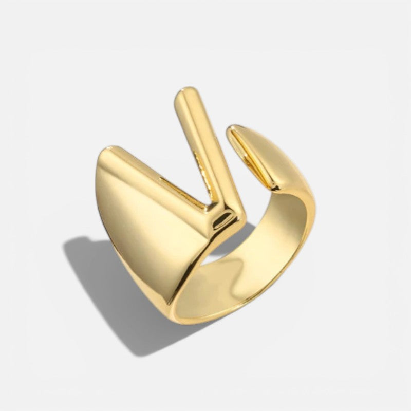 Elarique Initial Statement Adjustable Ring