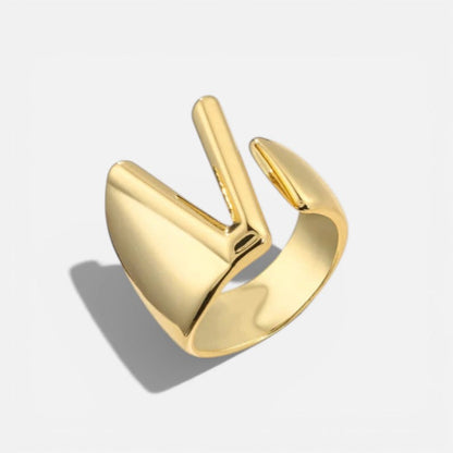Elarique Initial Statement Adjustable Ring