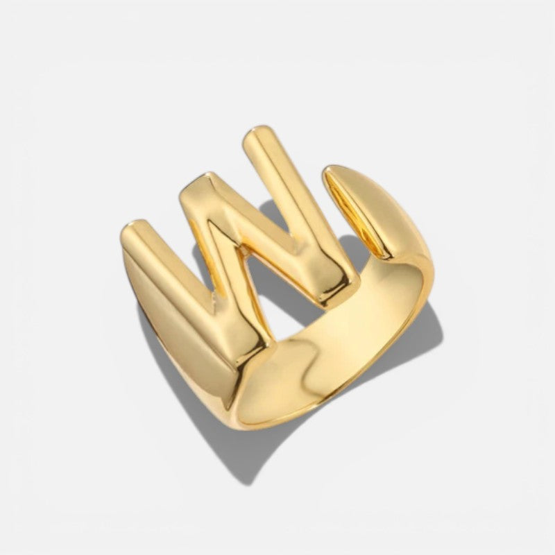 Elarique Initial Statement Adjustable Ring