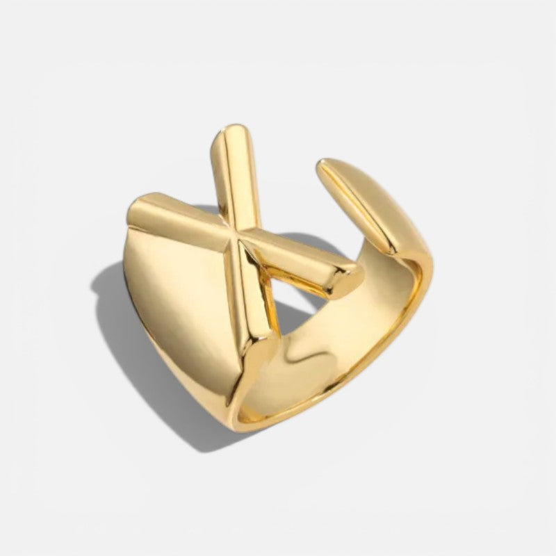 Elarique Initial Statement Adjustable Ring
