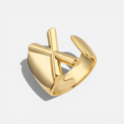 Elarique Initial Statement Adjustable Ring