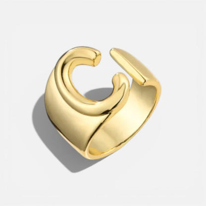 Elarique Initial Statement Adjustable Ring