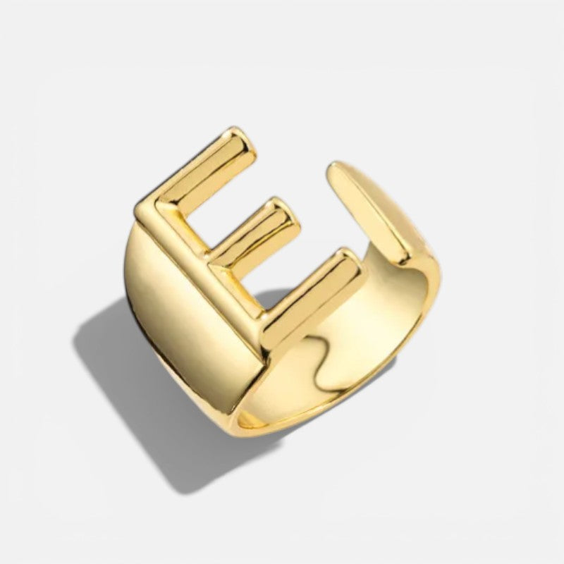 Elarique Initial Statement Adjustable Ring