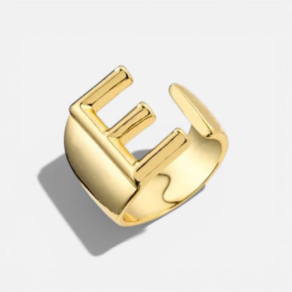 Elarique Initial Statement Adjustable Ring