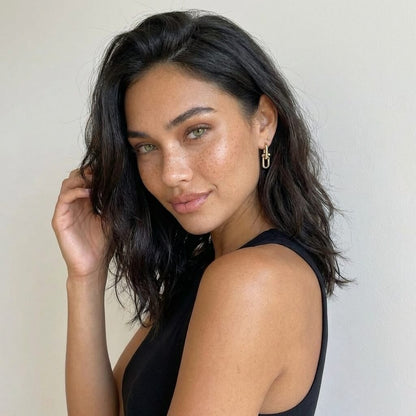 Modern Link Hoop Earrings